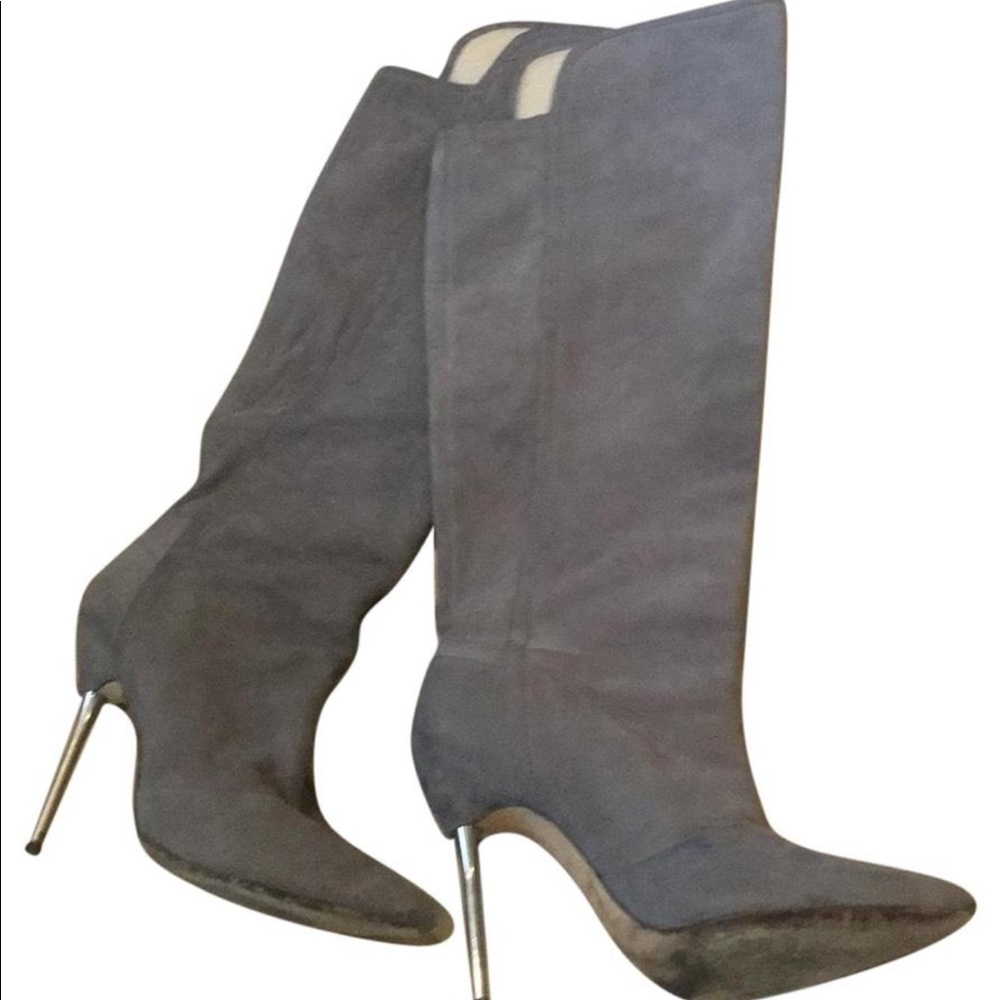 BRIAN ATWOOD Grey suede high heel boots